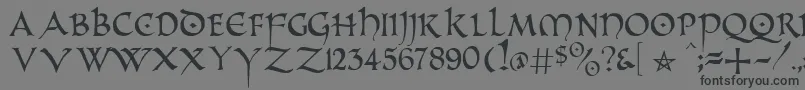 PrUncialAlternateCapitals-fontti – mustat fontit harmaalla taustalla