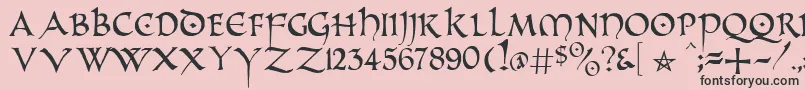 フォントPrUncialAlternateCapitals – ピンクの背景に黒い文字