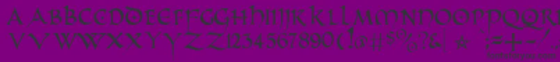 PrUncialAlternateCapitals Font – Black Fonts on Purple Background