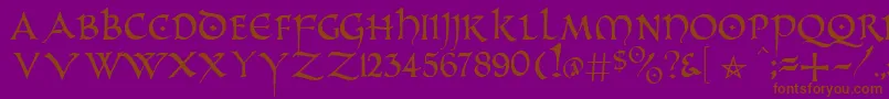 Czcionka PrUncialAlternateCapitals – brązowe czcionki na fioletowym tle