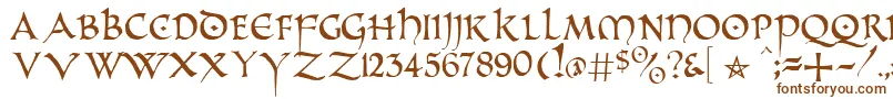 PrUncialAlternateCapitals-fontti – ruskeat fontit valkoisella taustalla