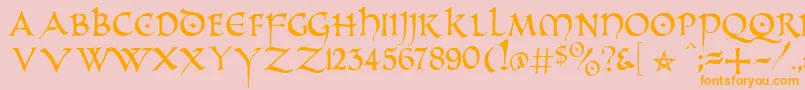 PrUncialAlternateCapitals Font – Orange Fonts on Pink Background