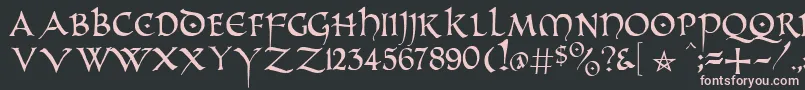 PrUncialAlternateCapitals Font – Pink Fonts on Black Background