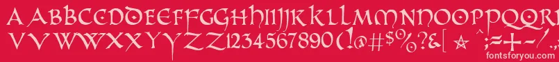 PrUncialAlternateCapitals Font – Pink Fonts on Red Background