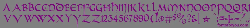 PrUncialAlternateCapitals-Schriftart – Violette Schriften auf grauem Hintergrund