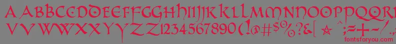 Шрифт PrUncialAlternateCapitals – красные шрифты на сером фоне