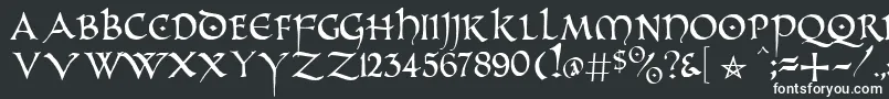 フォントPrUncialAlternateCapitals – 黒い背景に白い文字