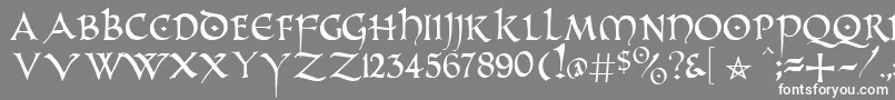 フォントPrUncialAlternateCapitals – 灰色の背景に白い文字