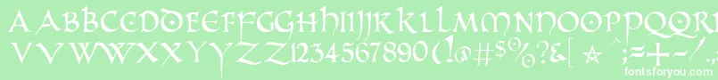 フォントPrUncialAlternateCapitals – 緑の背景に白い文字