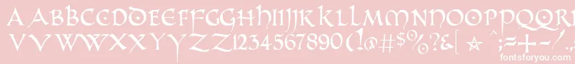 PrUncialAlternateCapitals Font – White Fonts on Pink Background