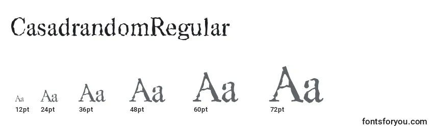 Размеры шрифта CasadrandomRegular