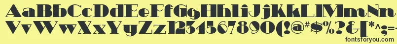 Heavytrippnf-Schriftart – Schwarze Schriften auf gelbem Hintergrund