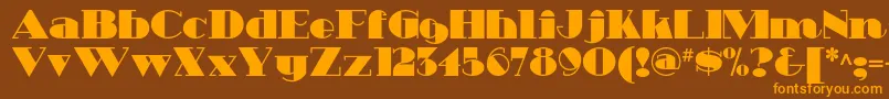 Heavytrippnf-Schriftart – Orangefarbene Schriften auf braunem Hintergrund