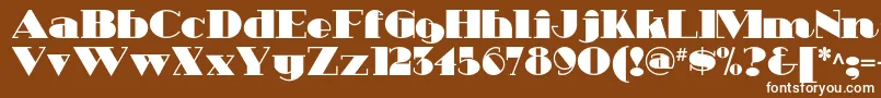 Heavytrippnf-Schriftart – Weiße Schriften auf braunem Hintergrund