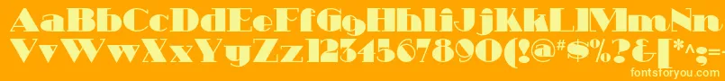 Heavytrippnf-Schriftart – Gelbe Schriften auf orangefarbenem Hintergrund