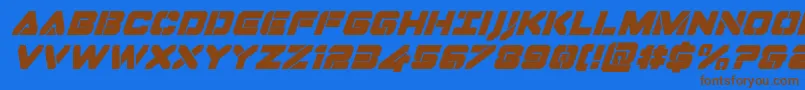 Dominojacksuperital Font – Brown Fonts on Blue Background