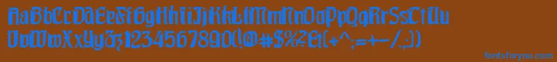 Pittoresk Font – Blue Fonts on Brown Background