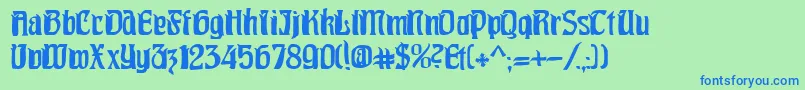 Pittoresk Font – Blue Fonts on Green Background