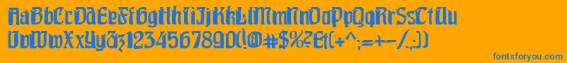 Pittoresk Font – Blue Fonts on Orange Background