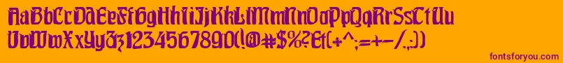 Pittoresk Font – Purple Fonts on Orange Background