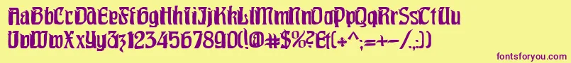 Pittoresk Font – Purple Fonts on Yellow Background