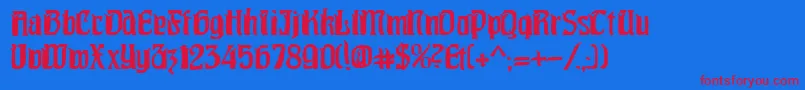 Pittoresk Font – Red Fonts on Blue Background