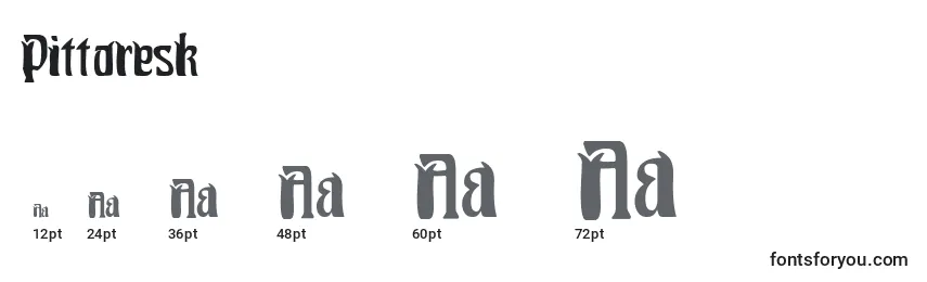 Размеры шрифта Pittoresk