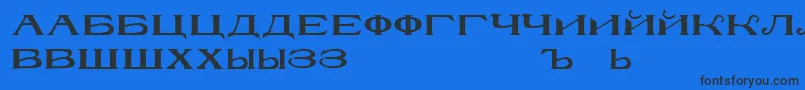 RusskijmodernRegular Font – Black Fonts on Blue Background