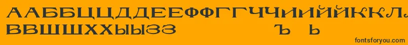 RusskijmodernRegular Font – Black Fonts on Orange Background