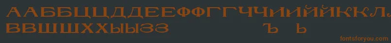 Czcionka RusskijmodernRegular – brązowe czcionki na czarnym tle