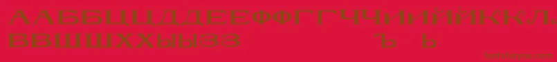 RusskijmodernRegular Font – Brown Fonts on Red Background