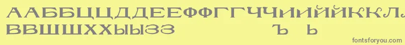 フォントRusskijmodernRegular – 黄色の背景に灰色の文字