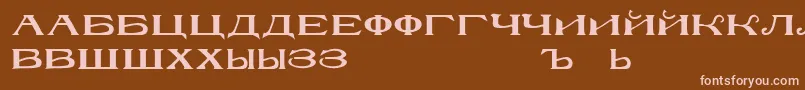 フォントRusskijmodernRegular – 茶色の背景にピンクのフォント