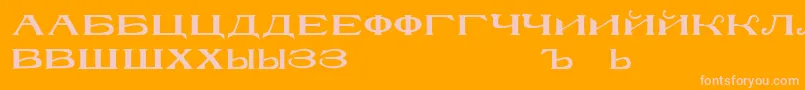 RusskijmodernRegular Font – Pink Fonts on Orange Background