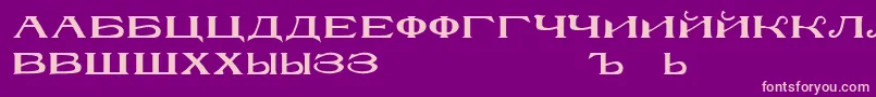 Czcionka RusskijmodernRegular – różowe czcionki na fioletowym tle