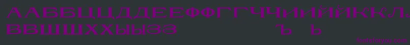 Czcionka RusskijmodernRegular – fioletowe czcionki na czarnym tle