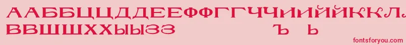 RusskijmodernRegular Font – Red Fonts on Pink Background