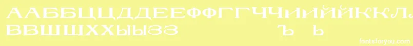 フォントRusskijmodernRegular – 黄色い背景に白い文字