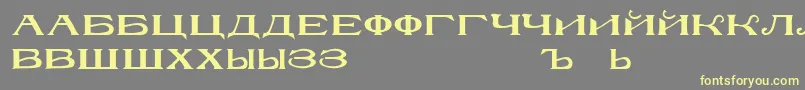 フォントRusskijmodernRegular – 黄色のフォント、灰色の背景