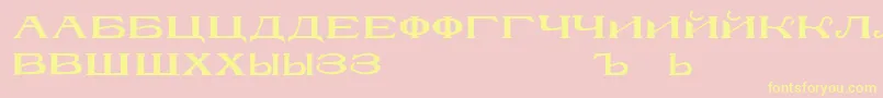 RusskijmodernRegular-Schriftart – Gelbe Schriften auf rosa Hintergrund