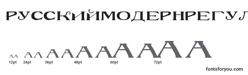 RusskijmodernRegular Font Sizes