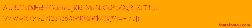 フォントBurstBubble – オレンジの背景に赤い文字