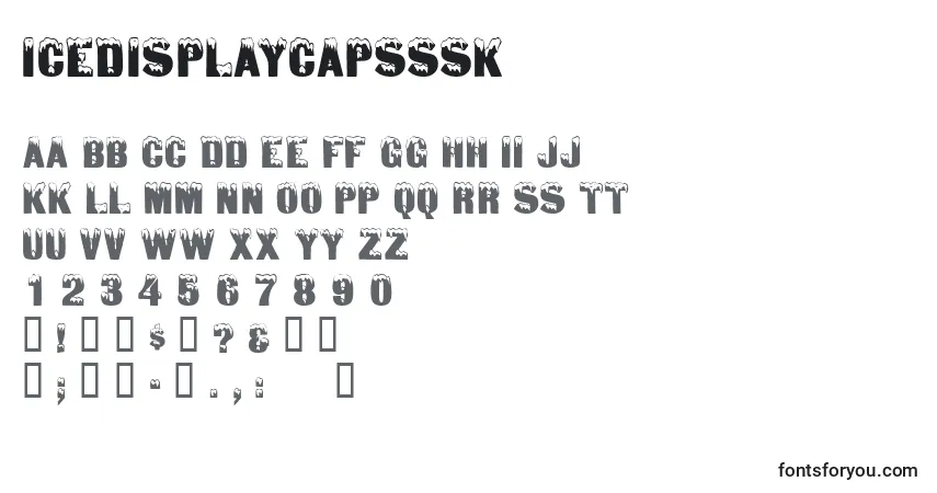 characters of icedisplaycapsssk font, letter of icedisplaycapsssk font, alphabet of  icedisplaycapsssk font
