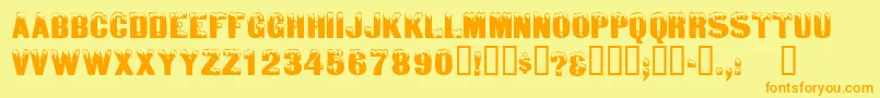 Icedisplaycapsssk Font – Orange Fonts on Yellow Background