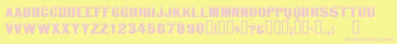 Icedisplaycapsssk Font – Pink Fonts on Yellow Background