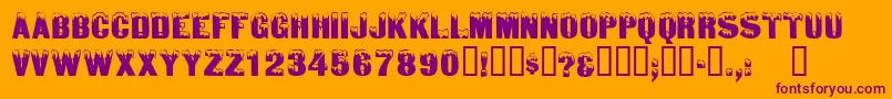 Icedisplaycapsssk Font – Purple Fonts on Orange Background