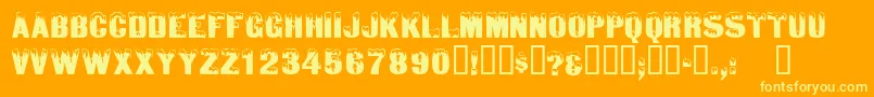 Icedisplaycapsssk Font – Yellow Fonts on Orange Background