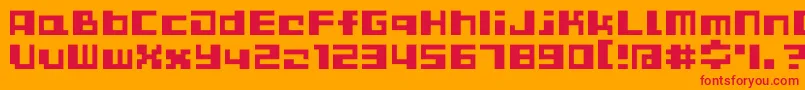 D3cutebitmapismb Font – Red Fonts on Orange Background