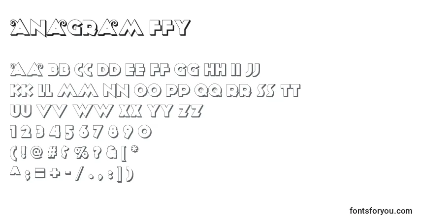 Schriftart Anagram ffy – Alphabet, Zahlen, spezielle Symbole