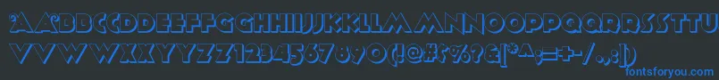 Anagram ffy Font – Blue Fonts on Black Background